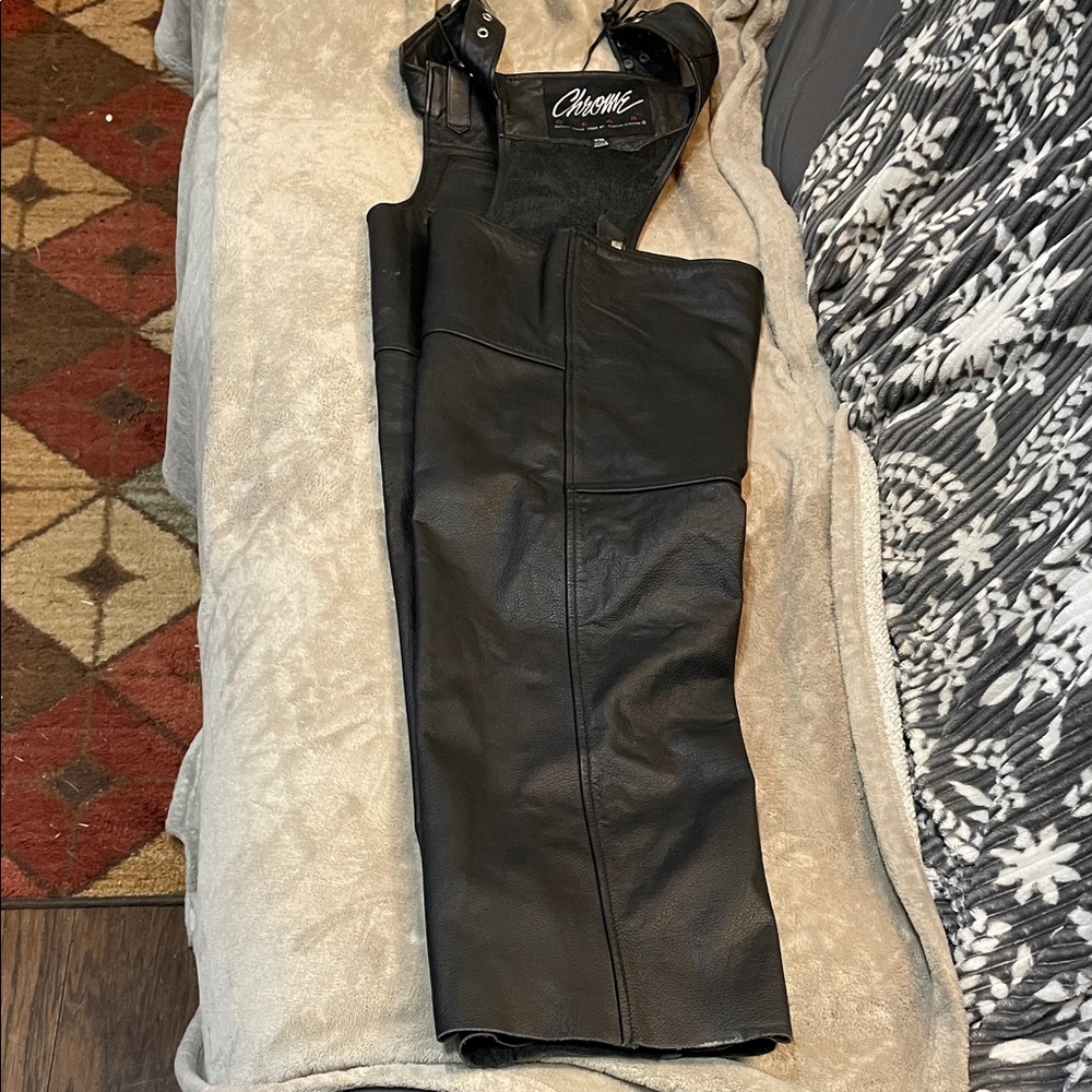 Chrome Black Leather Men's Pants